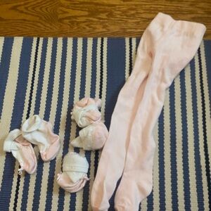 Pink Baby Tights and Socks Set